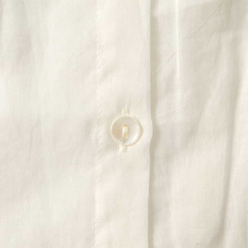 BARNEYS NEW YORK ウォッシャブル フリルレース シアーブラウス WHITE