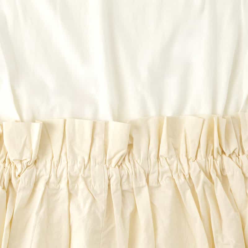 BARNEYS NEW YORK ウォッシャブル ドローコード付ドレス WHITE