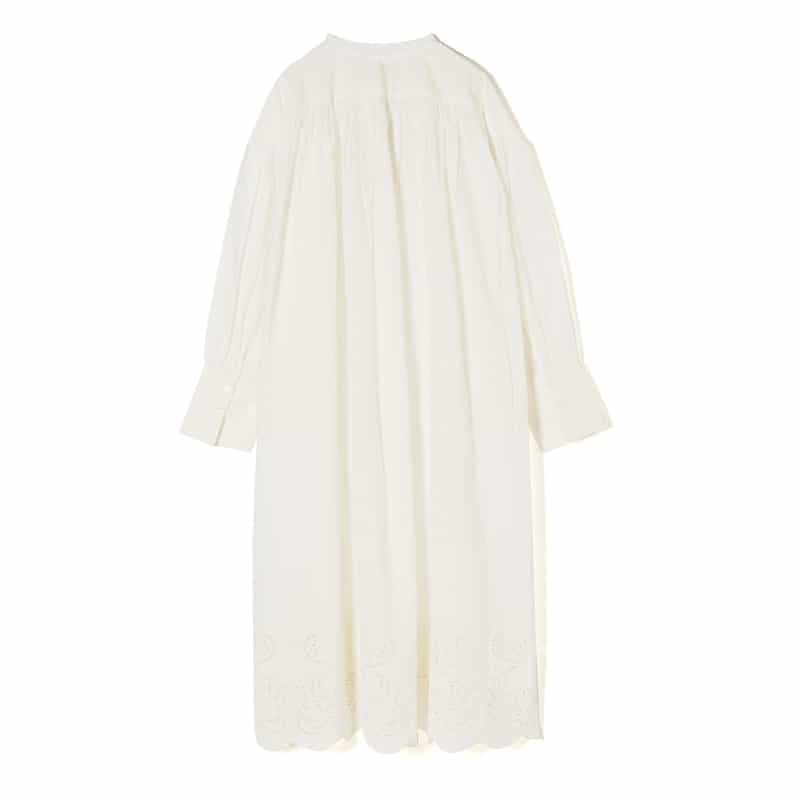 BARNEYS NEW YORK ウォッシャブル ロングドレス WHITE