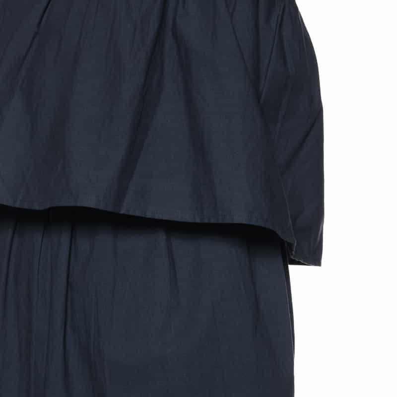 BARNEYS NEW YORK ウォッシャブル キャミソール付きキャップスリーブドレス NAVY