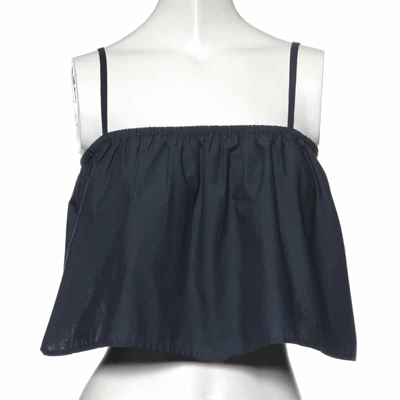 BARNEYS NEW YORK ウォッシャブル キャミソール付きキャップスリーブドレス NAVY