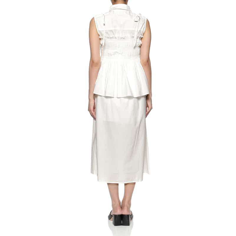 BARNEYS NEW YORK ウォッシャブル ビスチェ付きシャツドレス WHITE