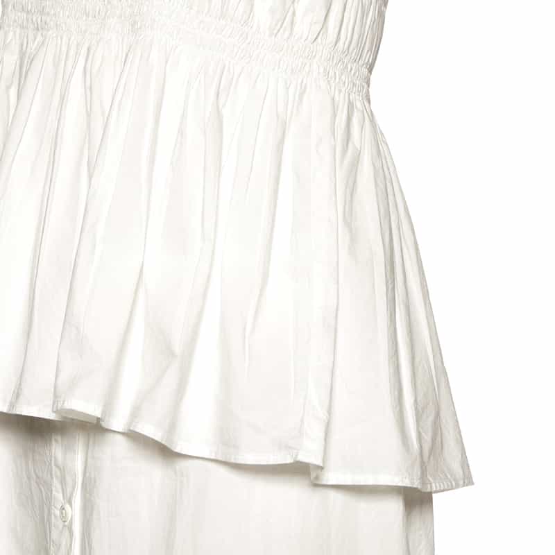 BARNEYS NEW YORK ウォッシャブル ビスチェ付きシャツドレス WHITE