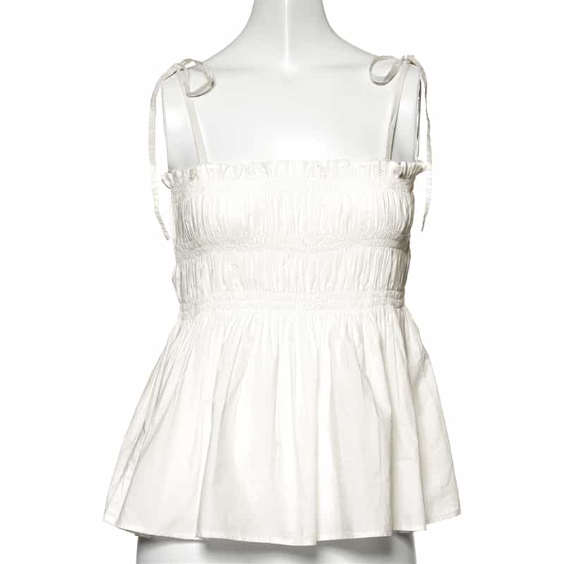 BARNEYS NEW YORK ウォッシャブル ビスチェ付きシャツドレス WHITE