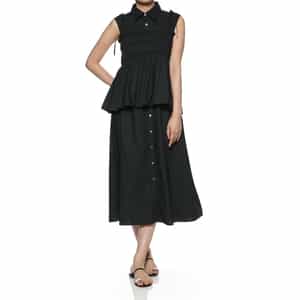 ウォッシャブル ビスチェ付きシャツドレス