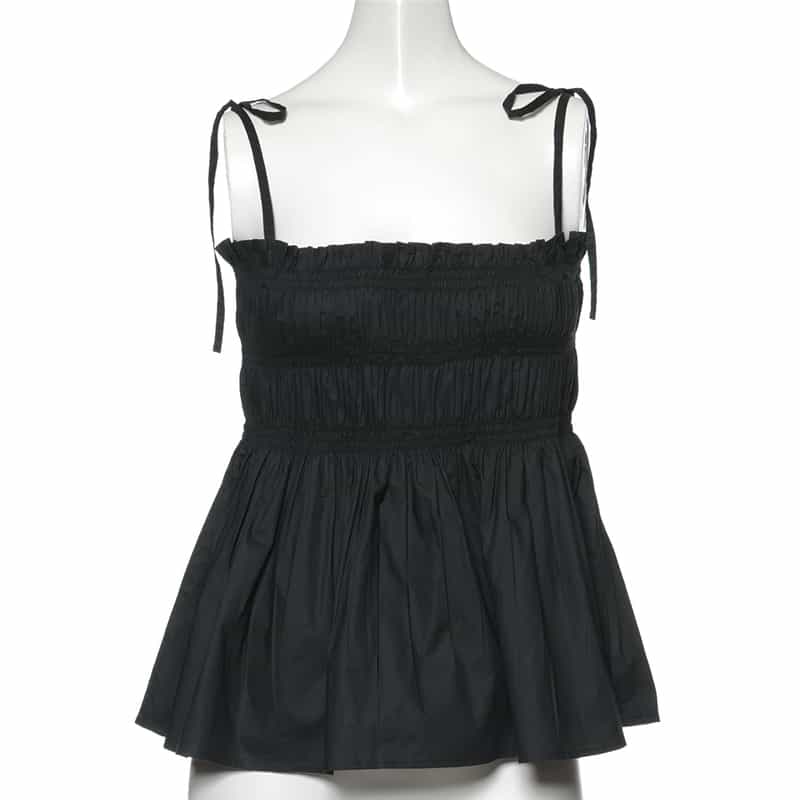 BARNEYS NEW YORK ウォッシャブル ビスチェ付きシャツドレス BLACK