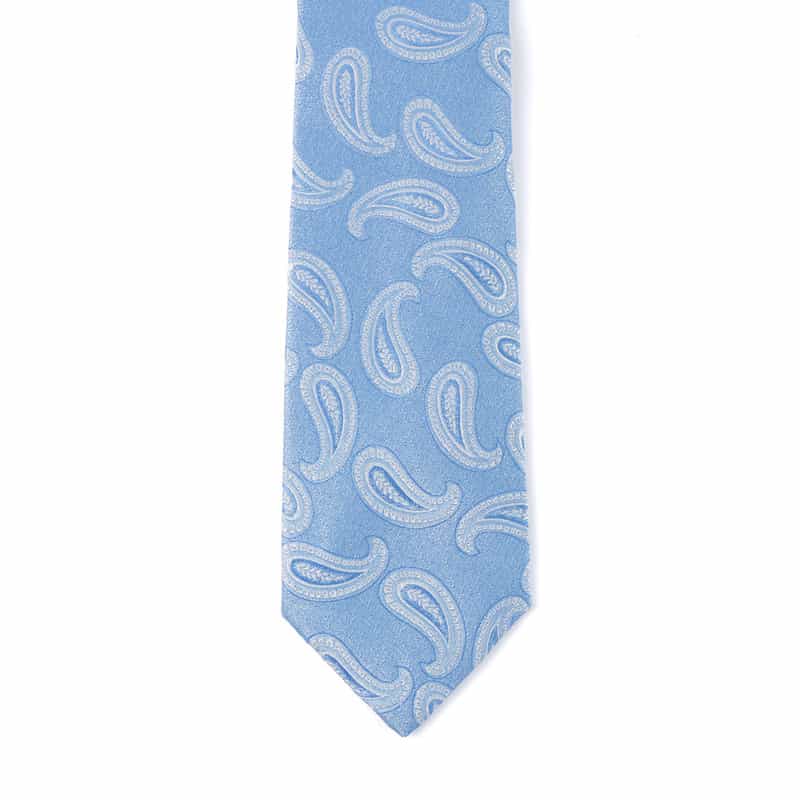 LUIGI  BORRELLI ペイズリー柄タイ LT BLUE