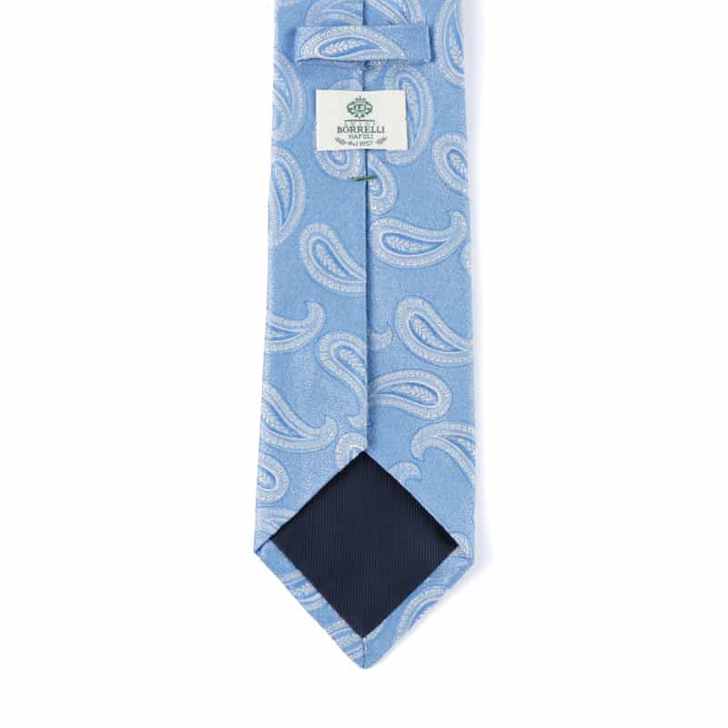 LUIGI  BORRELLI ペイズリー柄タイ LT BLUE