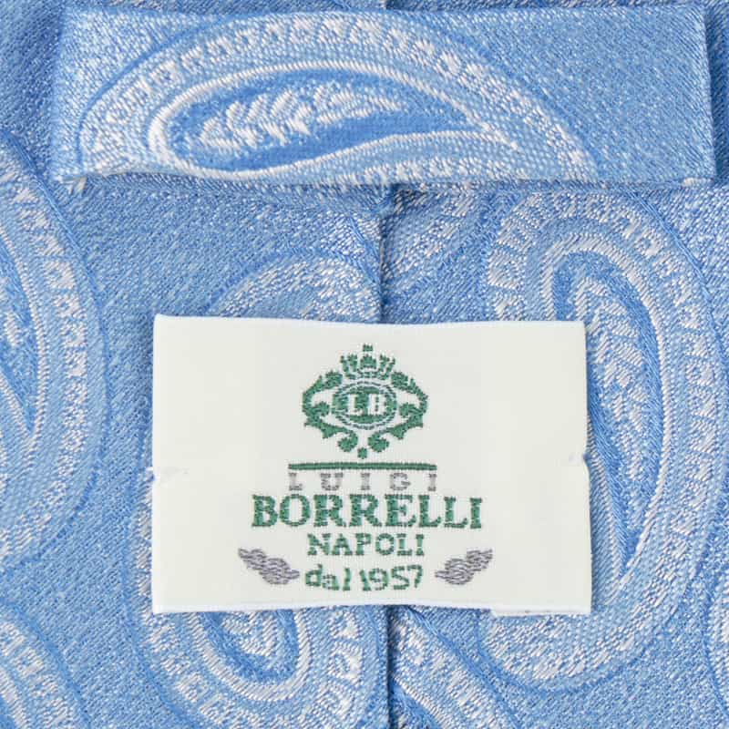 LUIGI  BORRELLI ペイズリー柄タイ LT BLUE