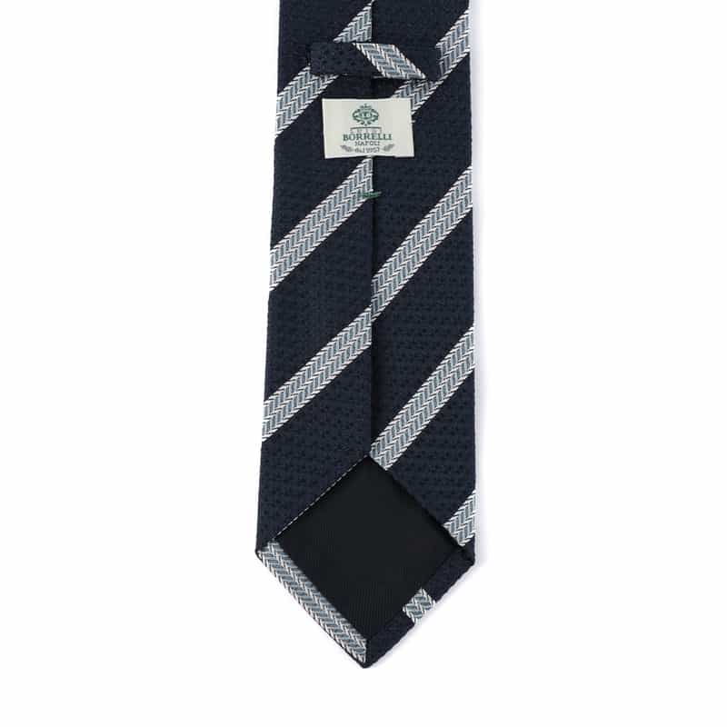 LUIGI  BORRELLI ストライプ柄タイ NAVY