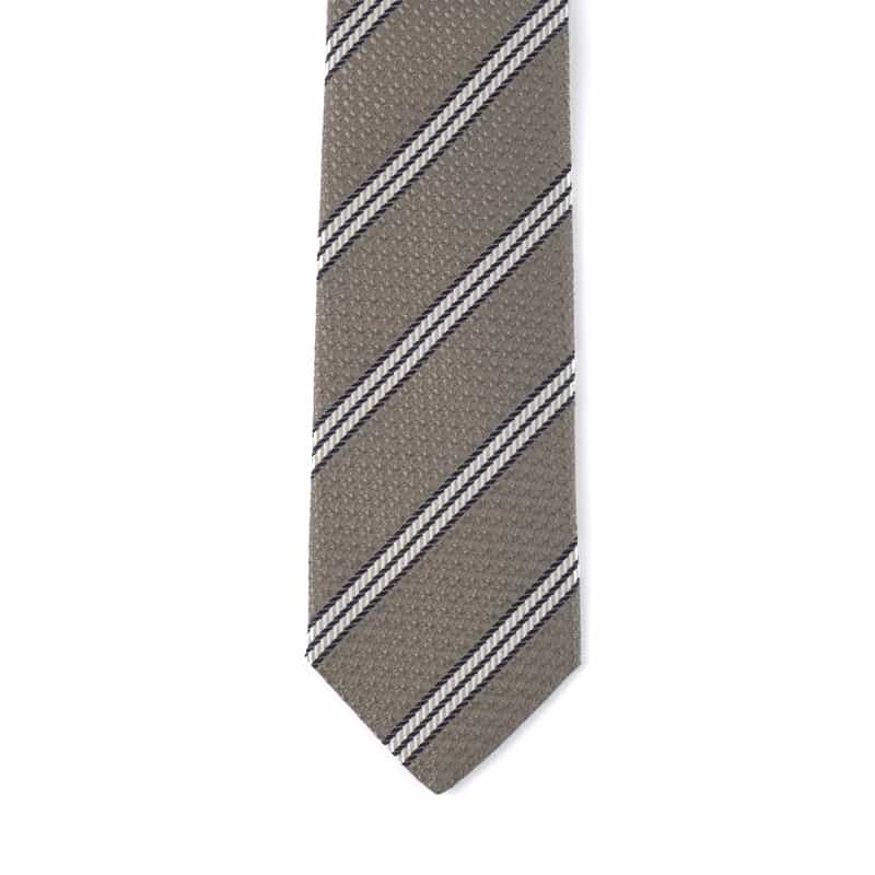 LUIGI  BORRELLI ストライプ柄タイ GRAY