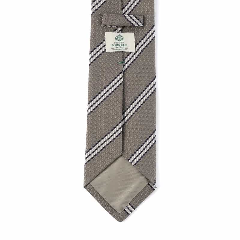 LUIGI  BORRELLI ストライプ柄タイ GRAY