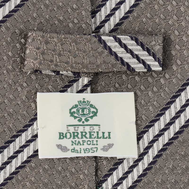 LUIGI  BORRELLI ストライプ柄タイ GRAY