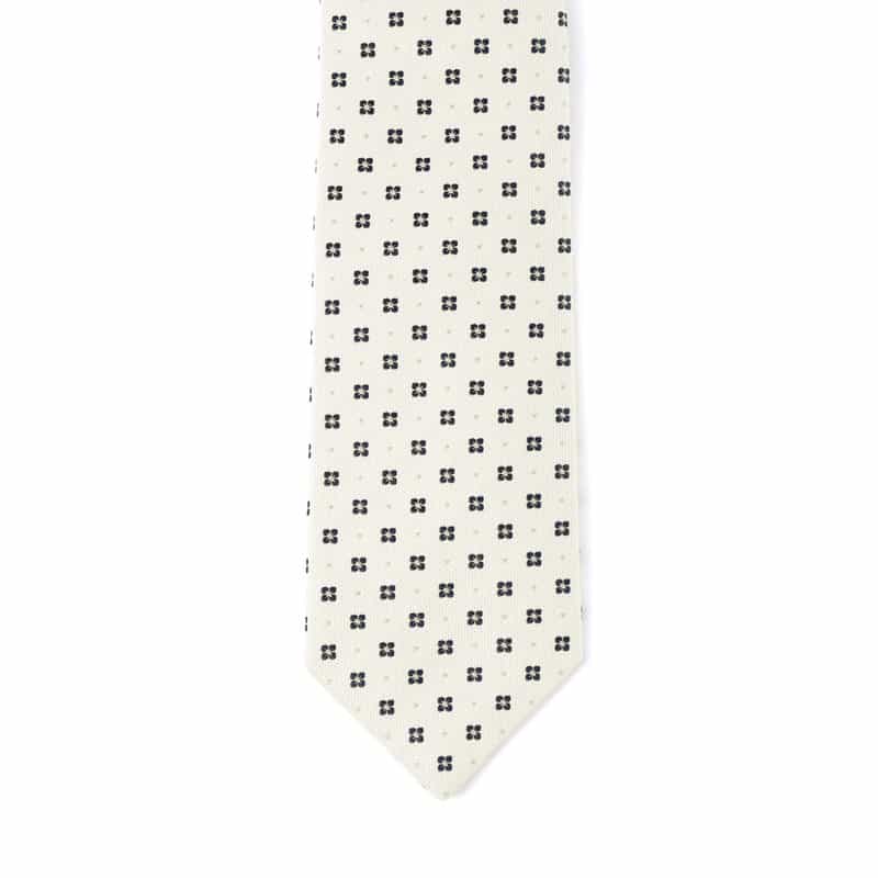 LUIGI  BORRELLI 小花柄タイ WHITE
