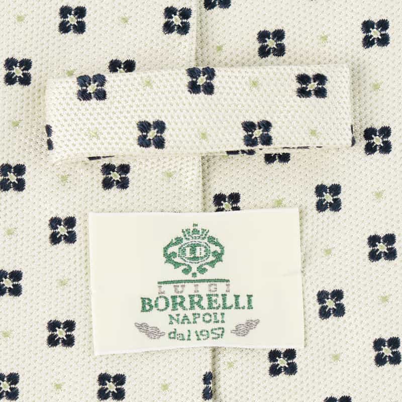 LUIGI  BORRELLI 小花柄タイ WHITE