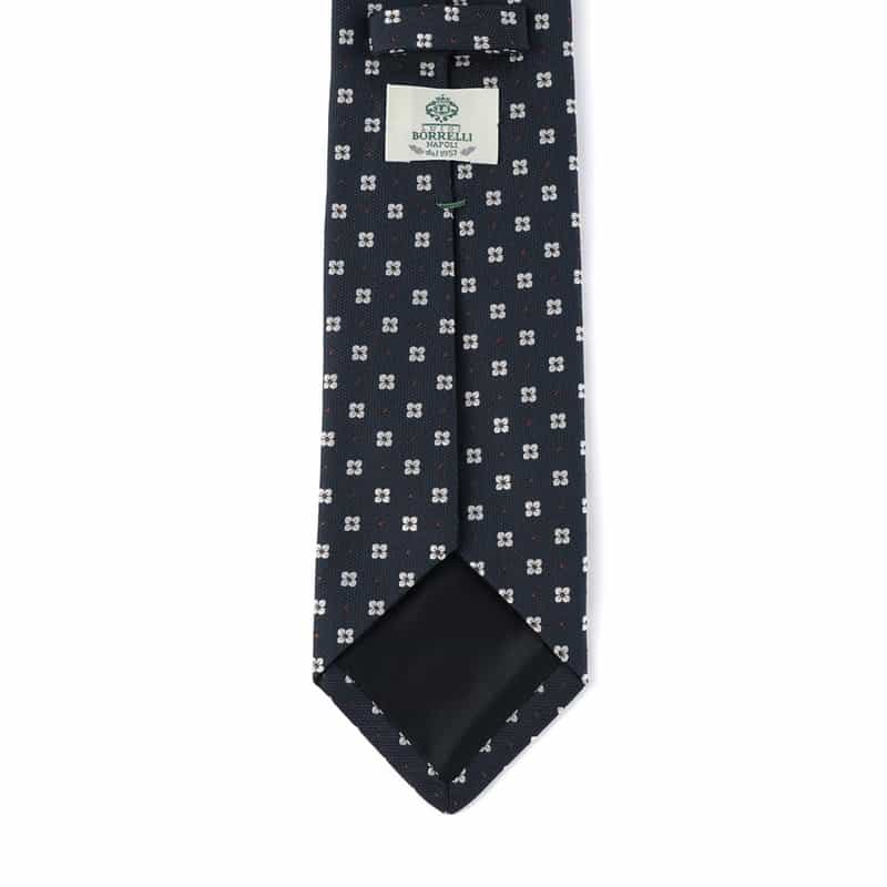LUIGI  BORRELLI 小花柄タイ NAVY