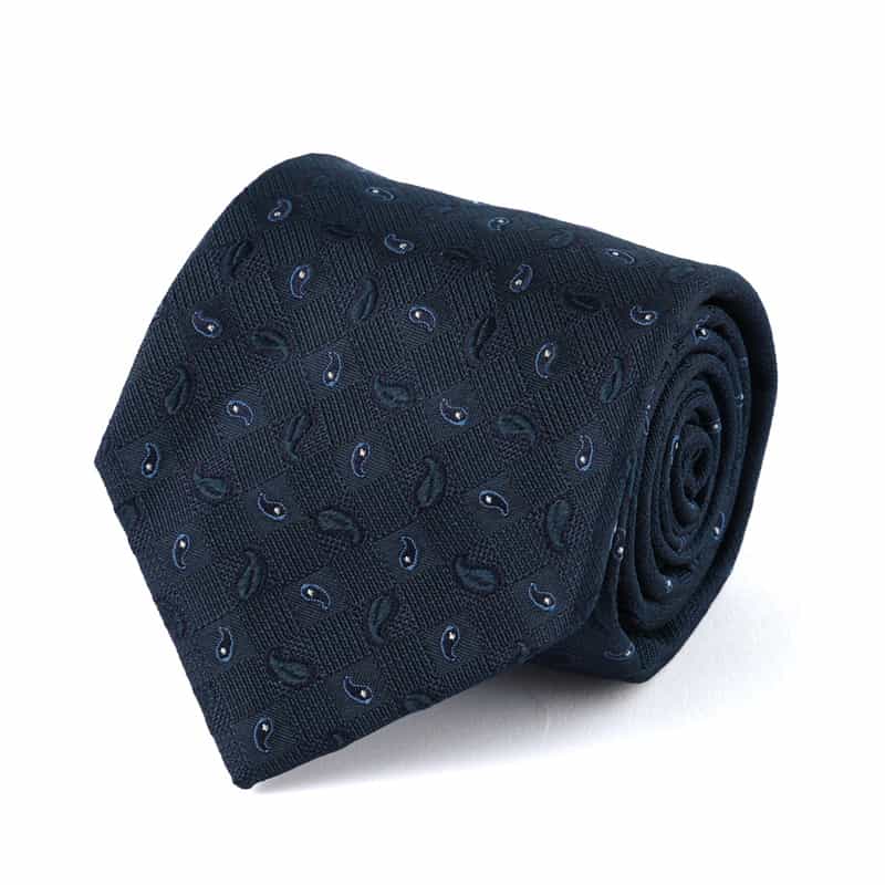 LUIGI  BORRELLI 小紋柄タイ NAVY