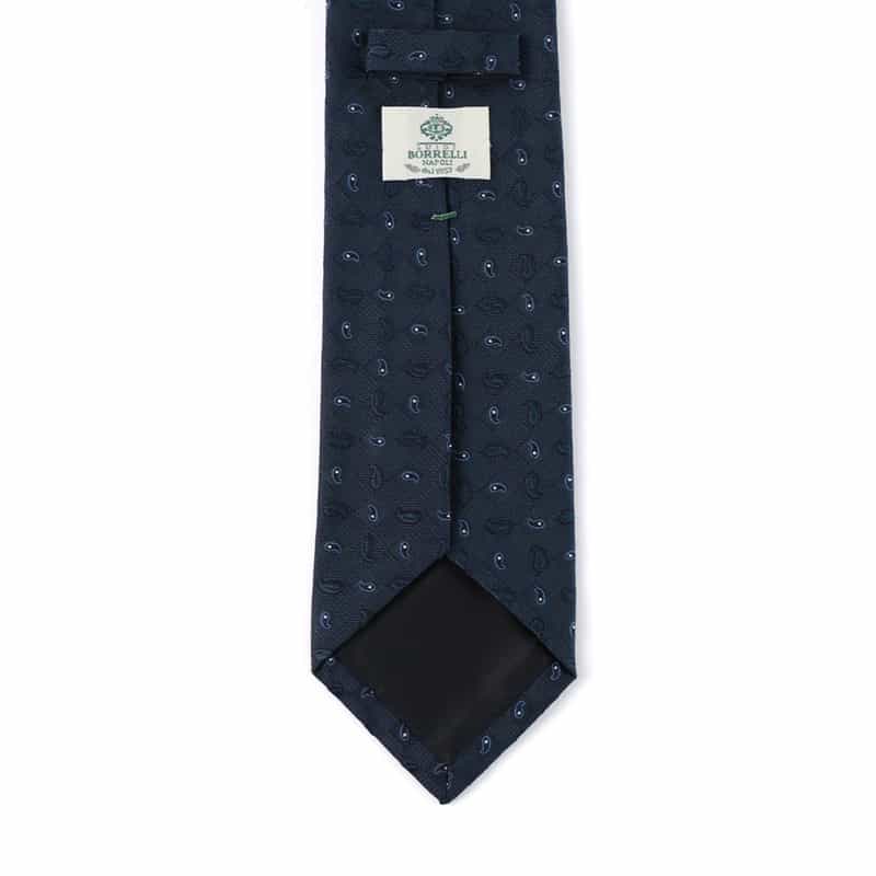 LUIGI  BORRELLI 小紋柄タイ NAVY