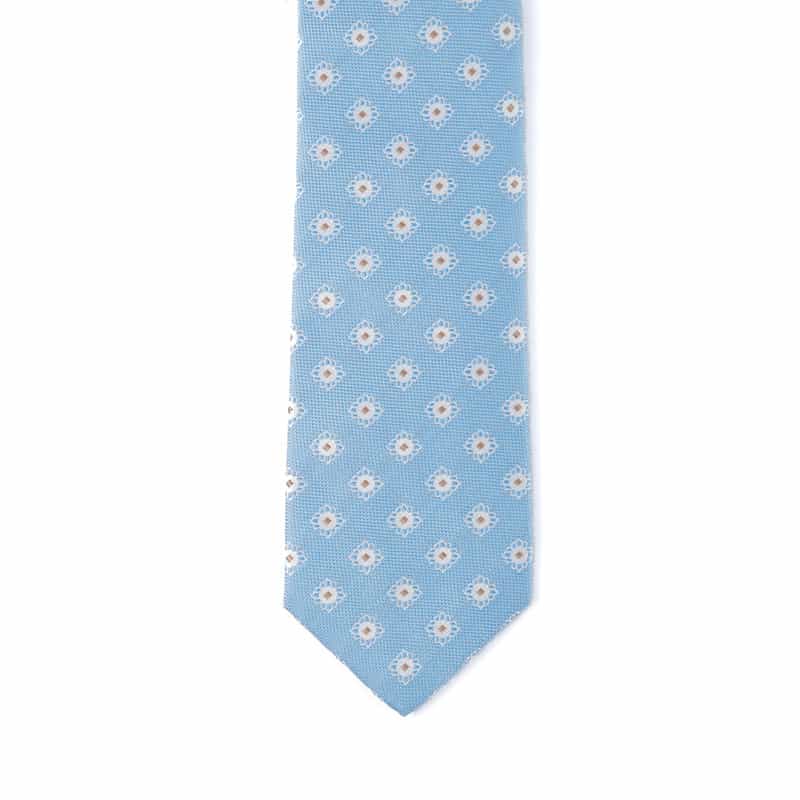 LUIGI  BORRELLI 小紋柄タイ LT BLUE