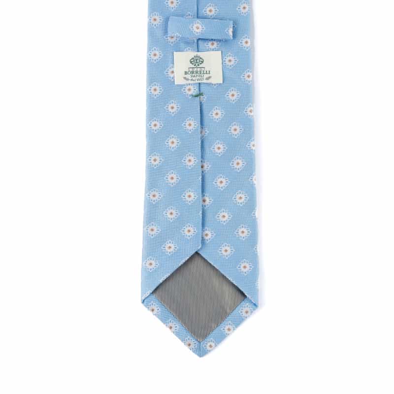 LUIGI  BORRELLI 小紋柄タイ LT BLUE