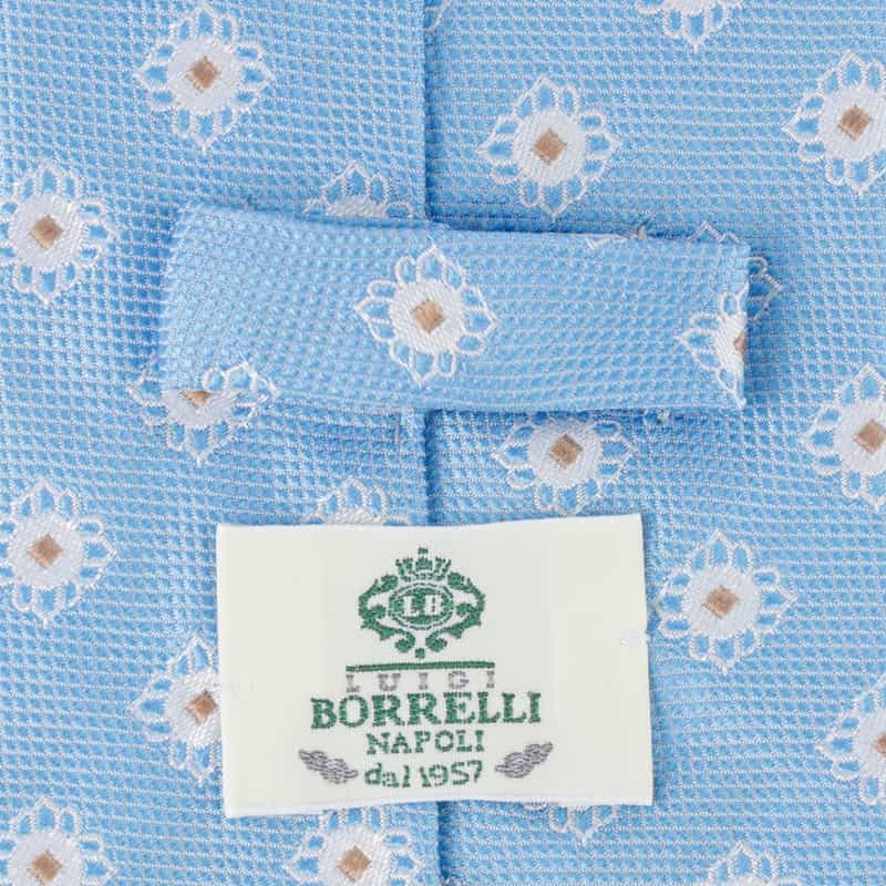 LUIGI  BORRELLI 小紋柄タイ LT BLUE