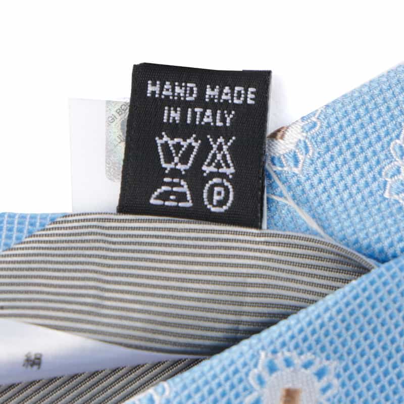 LUIGI  BORRELLI 小紋柄タイ LT BLUE