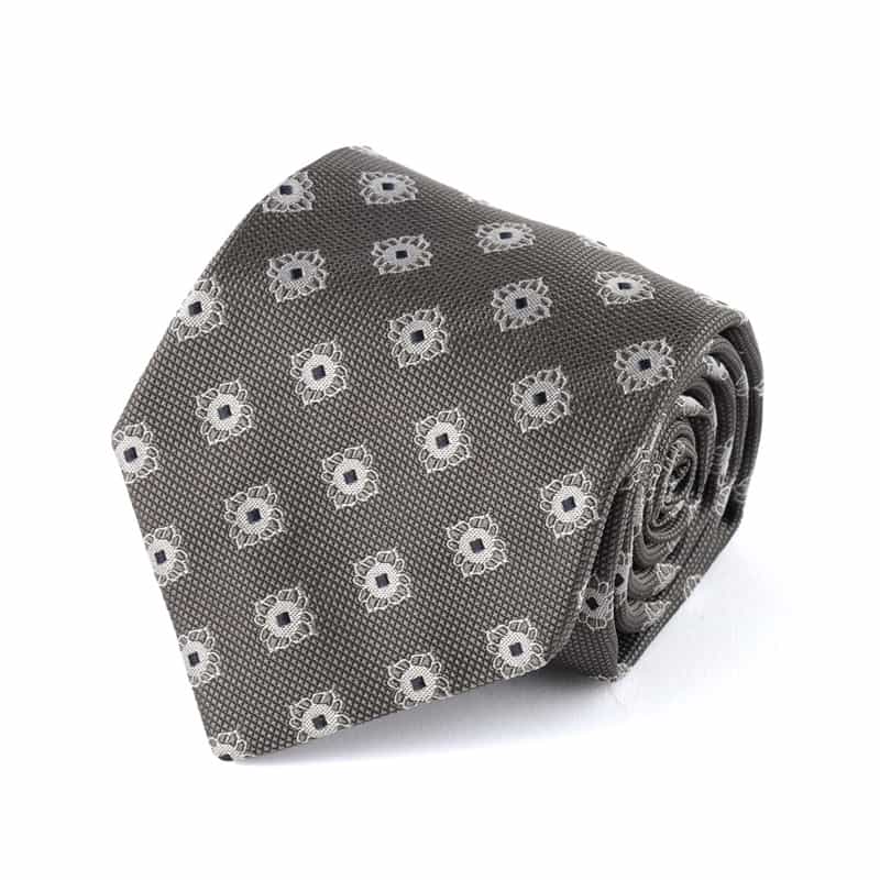 LUIGI  BORRELLI 小紋柄タイ GRAY