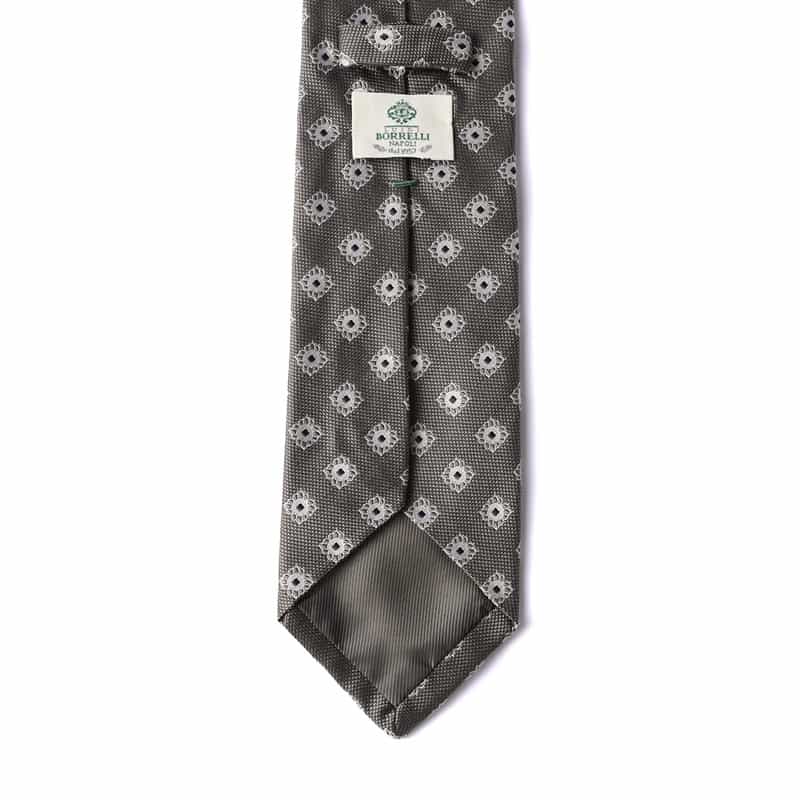 LUIGI  BORRELLI 小紋柄タイ GRAY