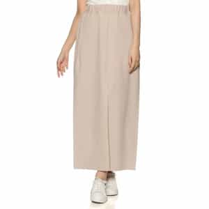 ジャージー素材 ドローコード付きフロントスリットスカート