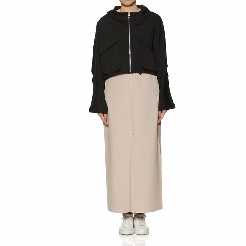 COGTHEBIGSMOKE ジャージー素材 ドローコード付きフロントスリットスカート LT BEIGE