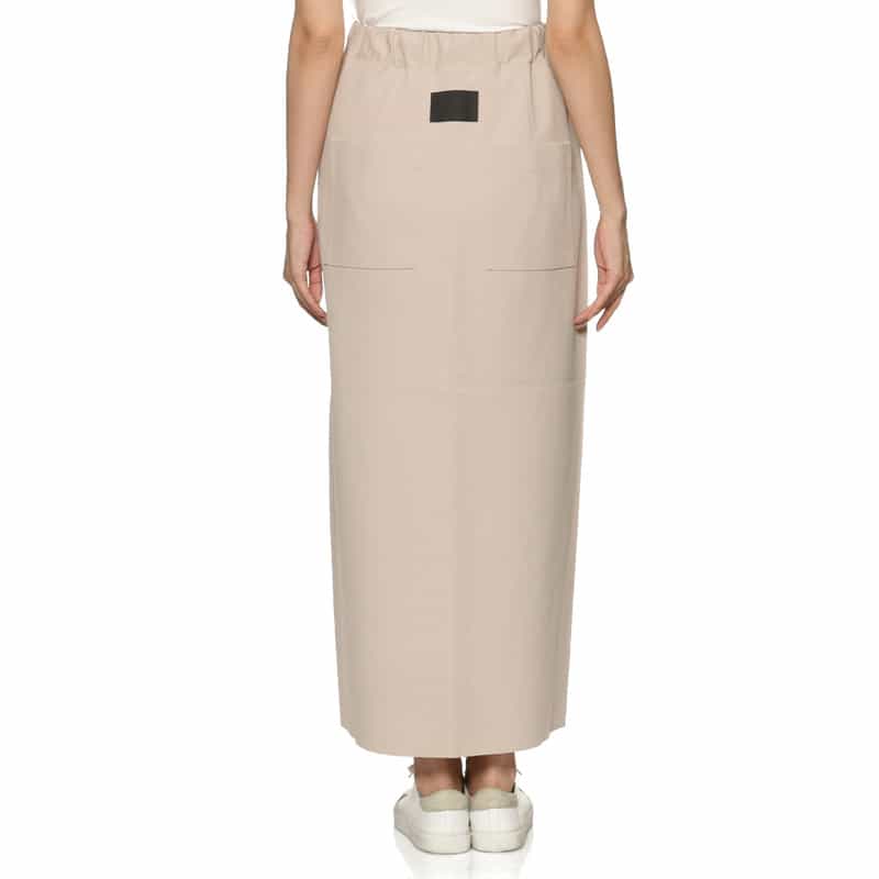 COGTHEBIGSMOKE ジャージー素材 ドローコード付きフロントスリットスカート LT BEIGE