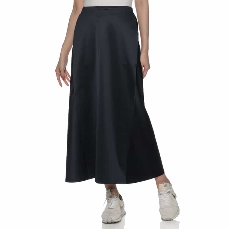 COGTHEBIGSMOKE サテンジャージー フレアスカート NAVY