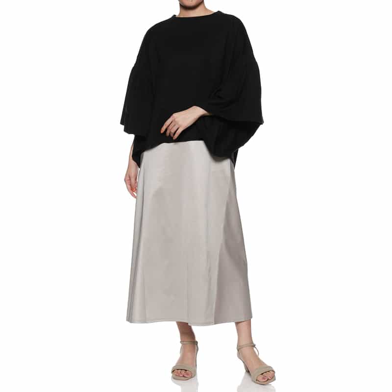 COGTHEBIGSMOKE サテンジャージー フレアスカート SILVER