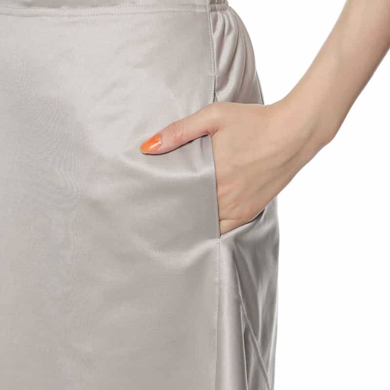 COGTHEBIGSMOKE サテンジャージー フレアスカート SILVER