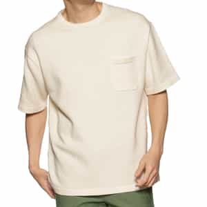 コットン素材ポケット付きニットTシャツ