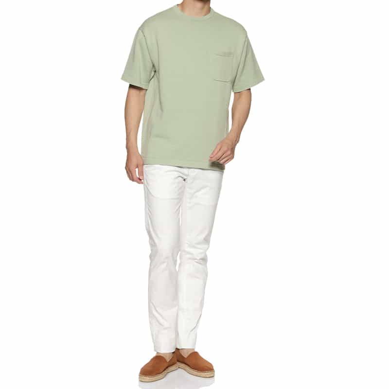 BARNEYS NEW YORK コットン素材ポケット付きニットTシャツ GREEN