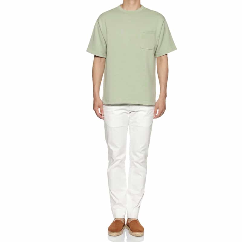 BARNEYS NEW YORK コットン素材ポケット付きニットTシャツ GREEN