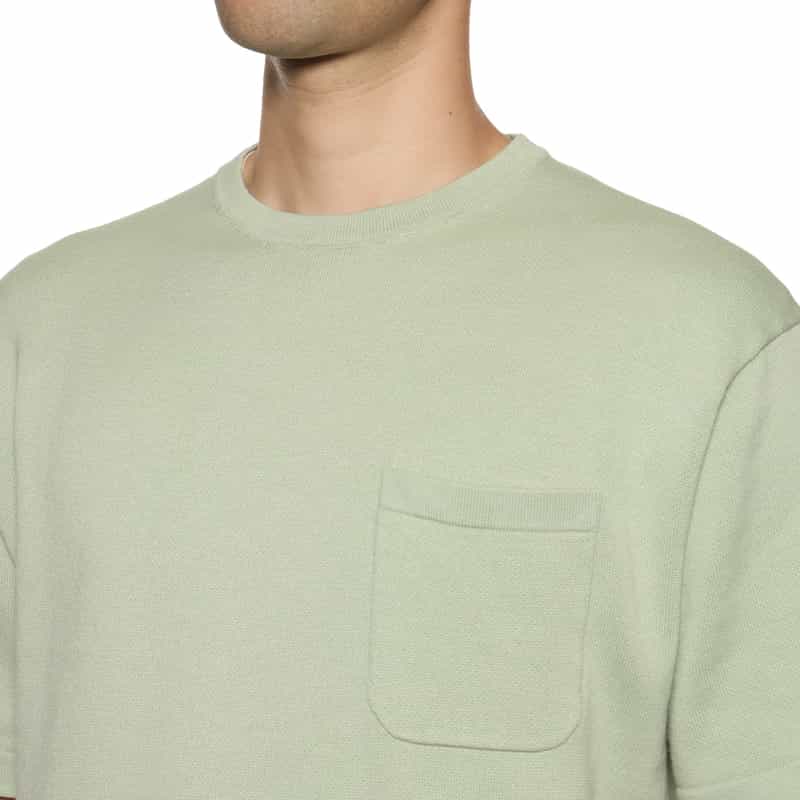 BARNEYS NEW YORK コットン素材ポケット付きニットTシャツ GREEN