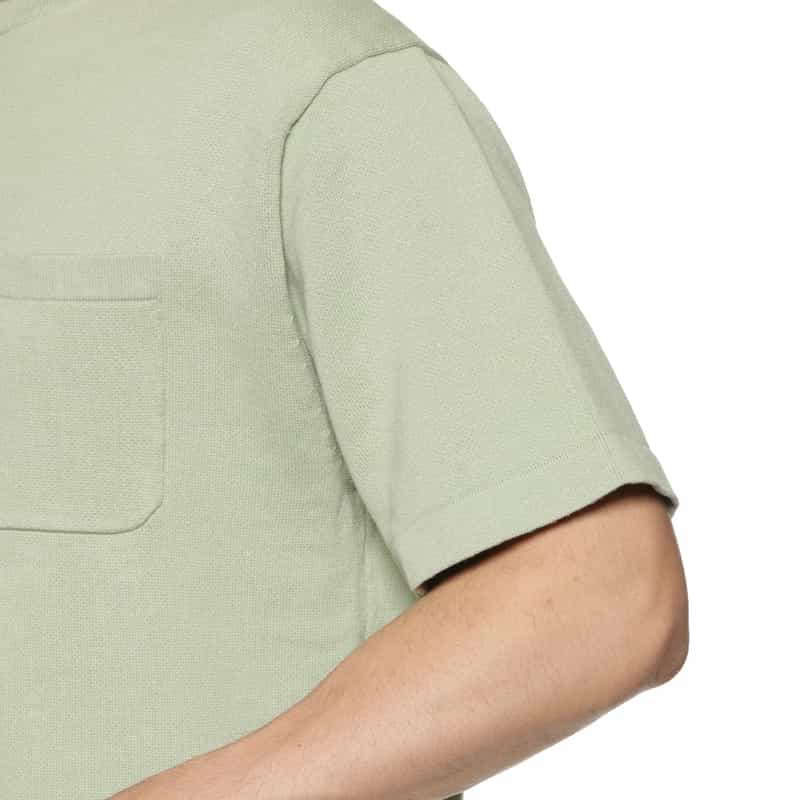 BARNEYS NEW YORK コットン素材ポケット付きニットTシャツ GREEN