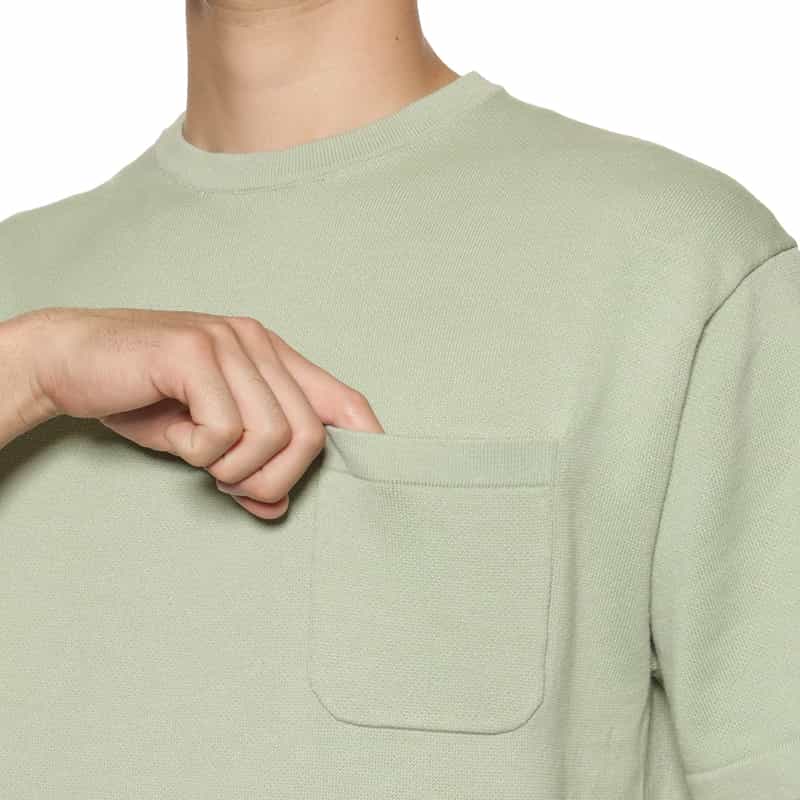 BARNEYS NEW YORK コットン素材ポケット付きニットTシャツ GREEN