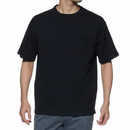 コットン素材ポケット付きニットTシャツ