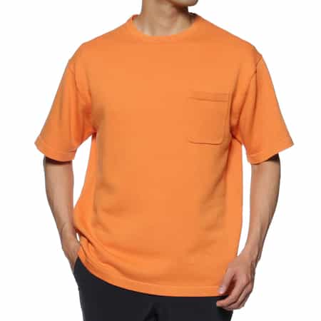 コットン素材ポケット付きニットTシャツ