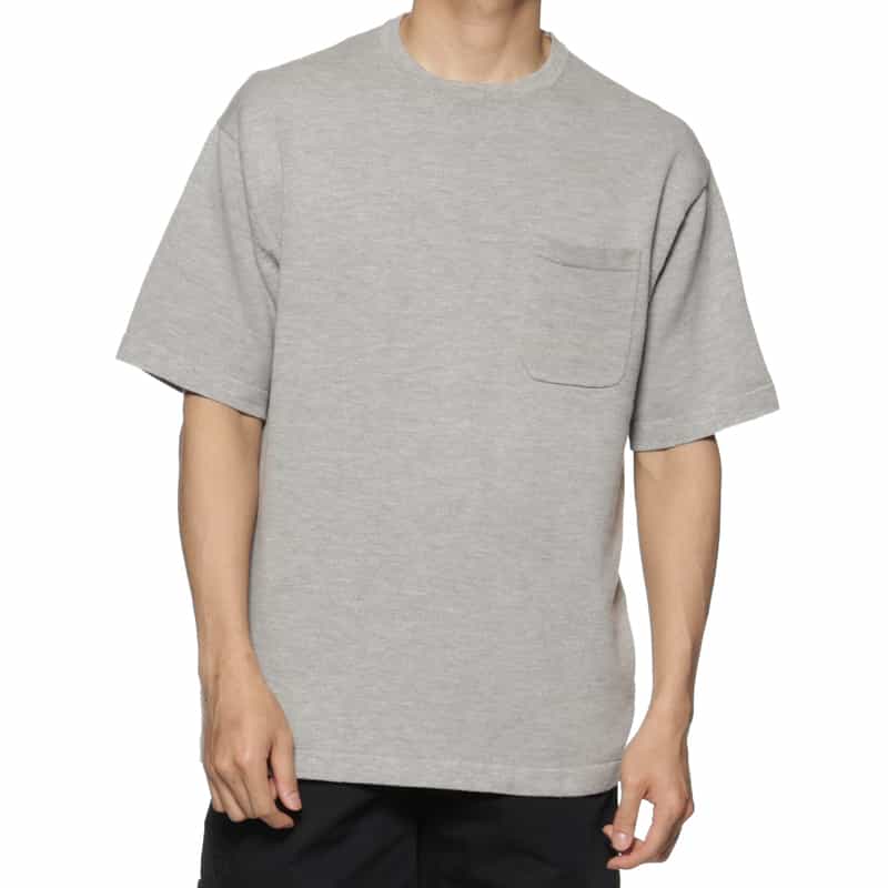 BARNEYS NEW YORK コットン素材ポケット付きニットTシャツ LT GRAY