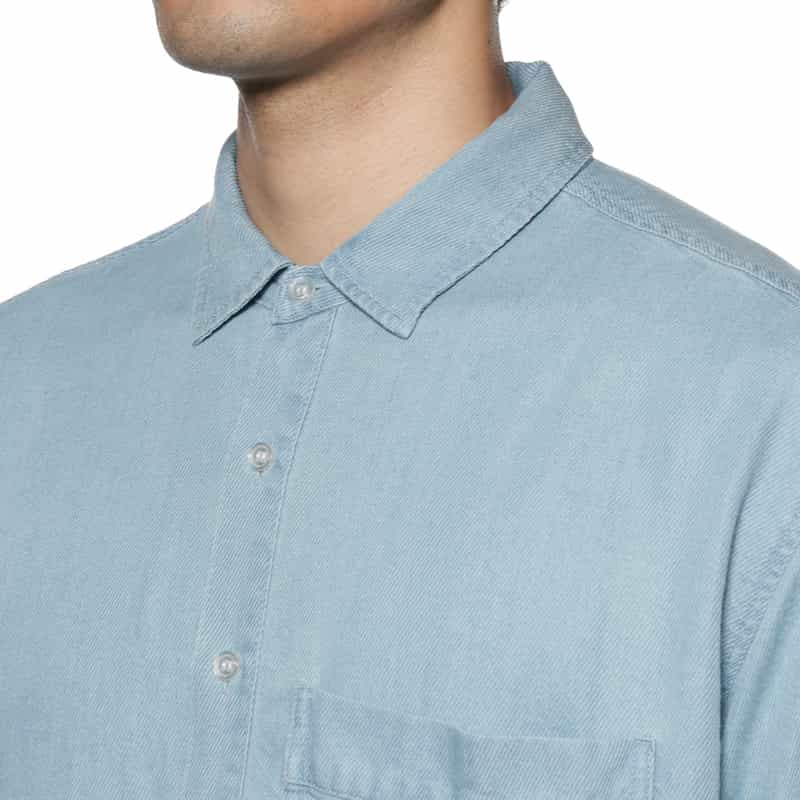 BARNEYS NEW YORK ウォッシャブル デニムシャツ LIGHT BLUE