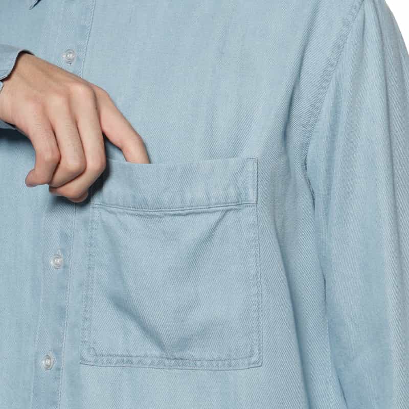 BARNEYS NEW YORK ウォッシャブル デニムシャツ LIGHT BLUE