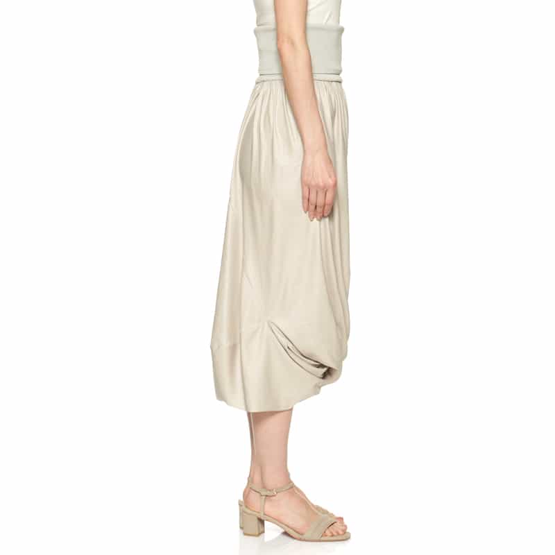 BARNEYS NEW YORK ウォッシャブル 2WAYバルーンスカート WHITE