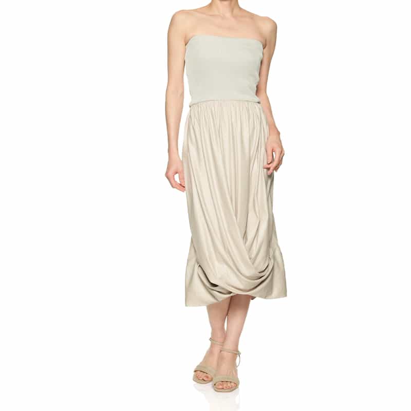 BARNEYS NEW YORK ウォッシャブル 2WAYバルーンスカート WHITE