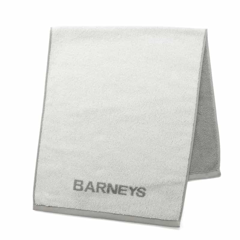 BARNEYS NEW YORK "BARNEYS" ロゴ入りフェイスタオル WHITE