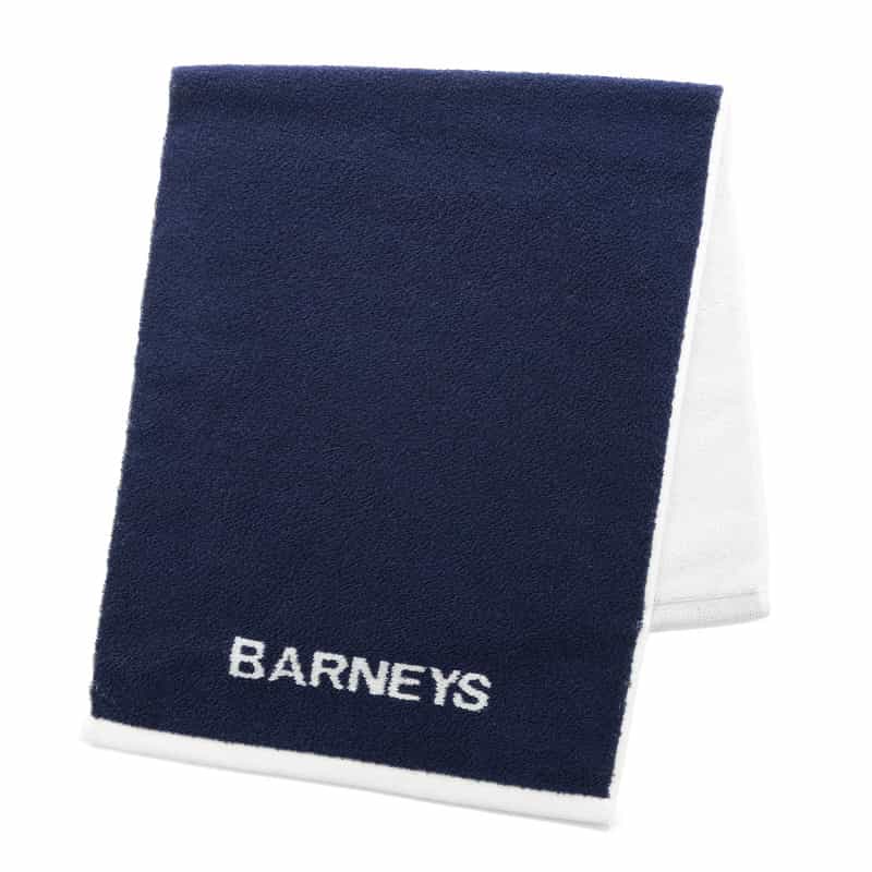 BARNEYS NEW YORK "BARNEYS" ロゴ入りフェイスタオル NAVY