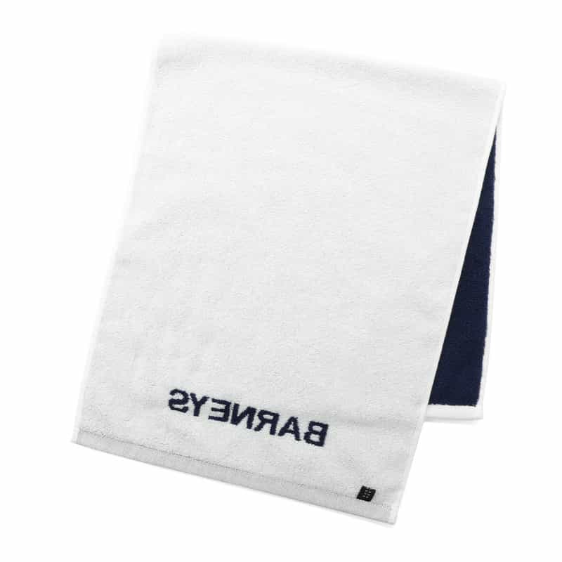 BARNEYS NEW YORK "BARNEYS" ロゴ入りフェイスタオル NAVY